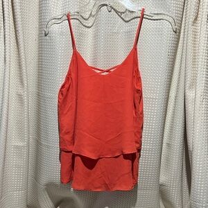 Annabella Vibrant Orange Layered Camisole